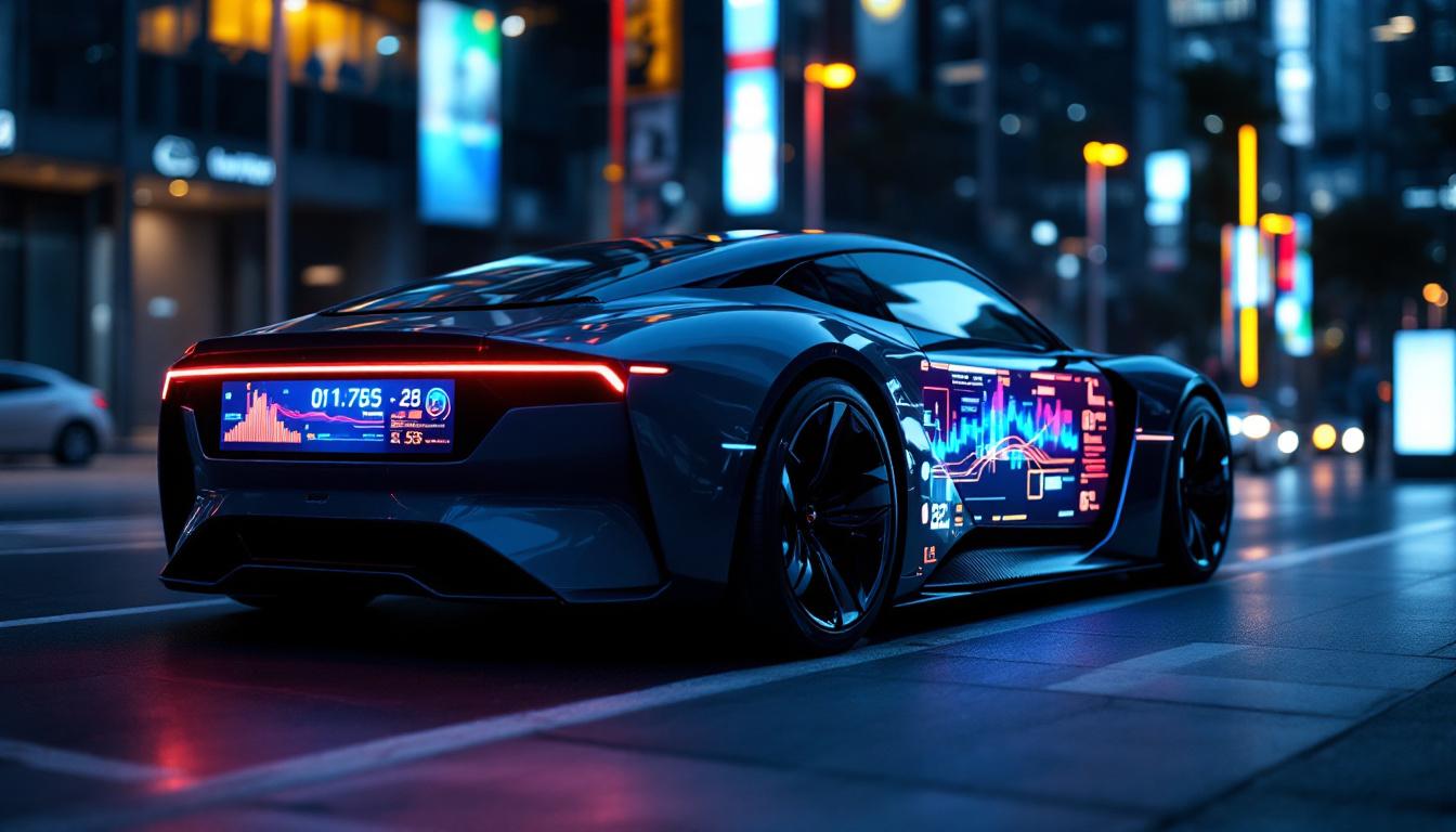 A photograph of a sleek