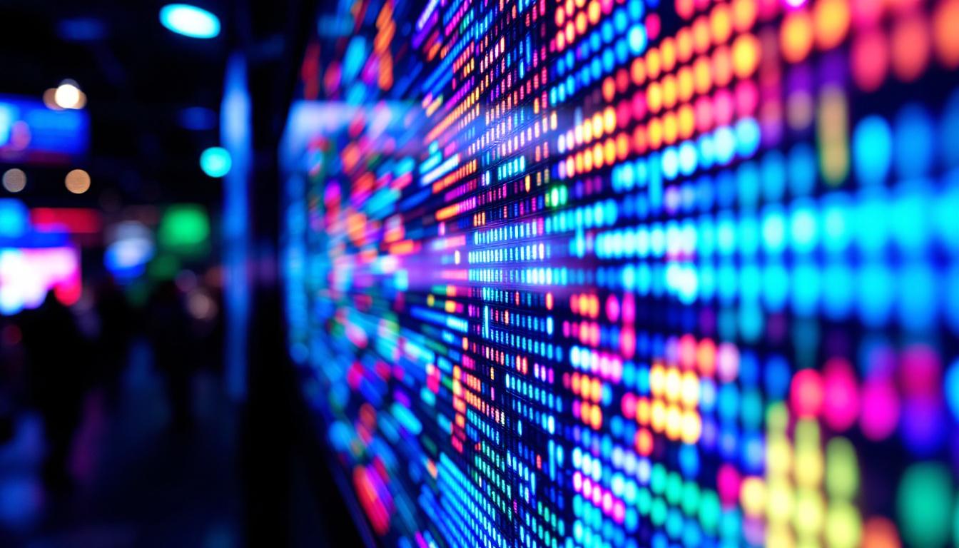 A photograph of a vibrant led display in action