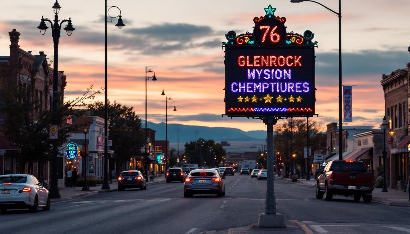 A photograph of capture a photograph of the vibrant led display in glenrock