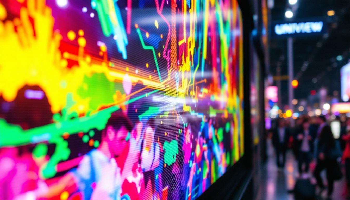 A photograph of a vibrant uniview led screen in use