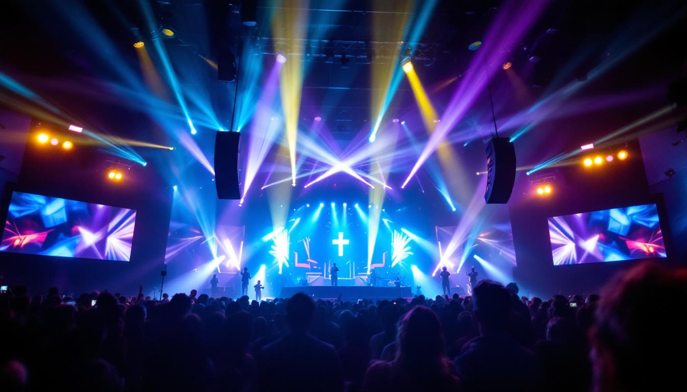 A photograph of capture a photograph of the vibrant led display at life center church in harrisburg