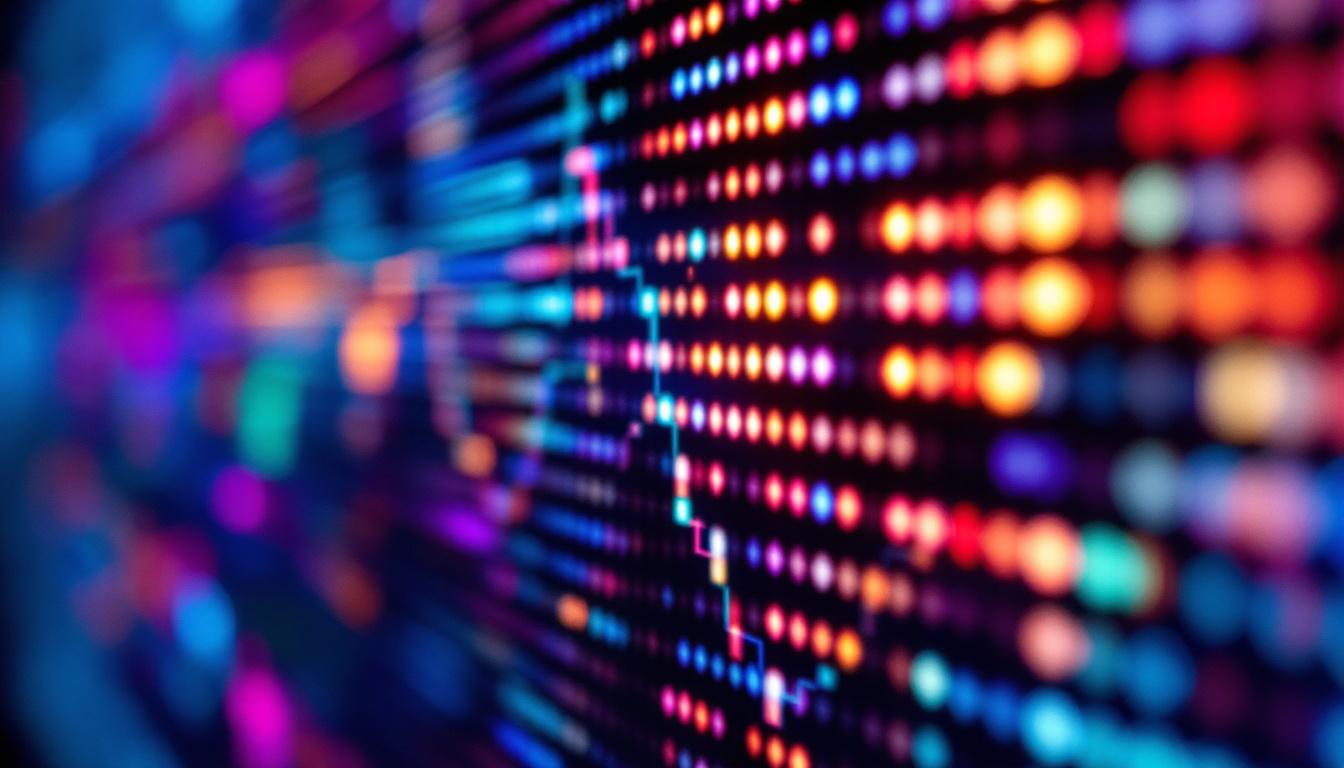 A photograph of a close-up view of an led display showcasing its pixel arrangement