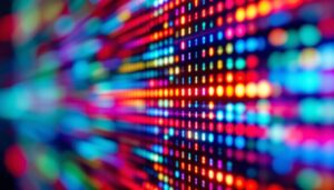 A photograph of a close-up of an led display showcasing a moire pattern