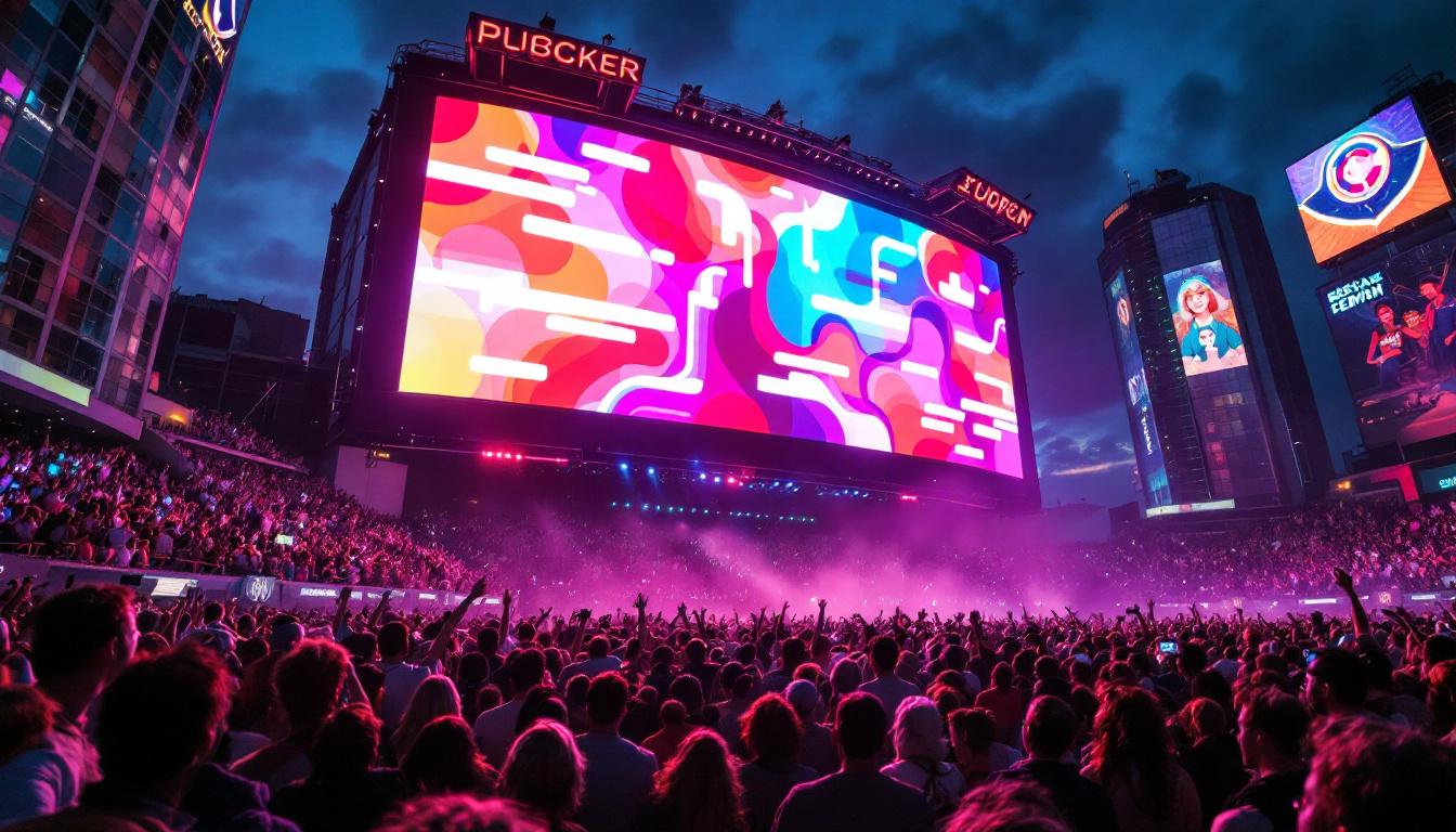 A photograph of the world's biggest jumbotron in action