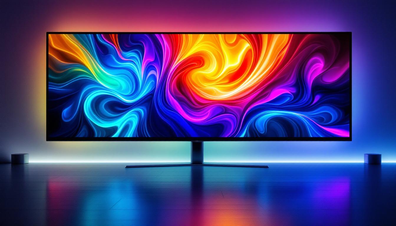 A photograph of a side-by-side comparison of an led display and an lcd screen