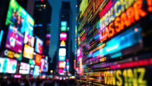 A photograph of capture a photograph of the vibrant led displays in times square