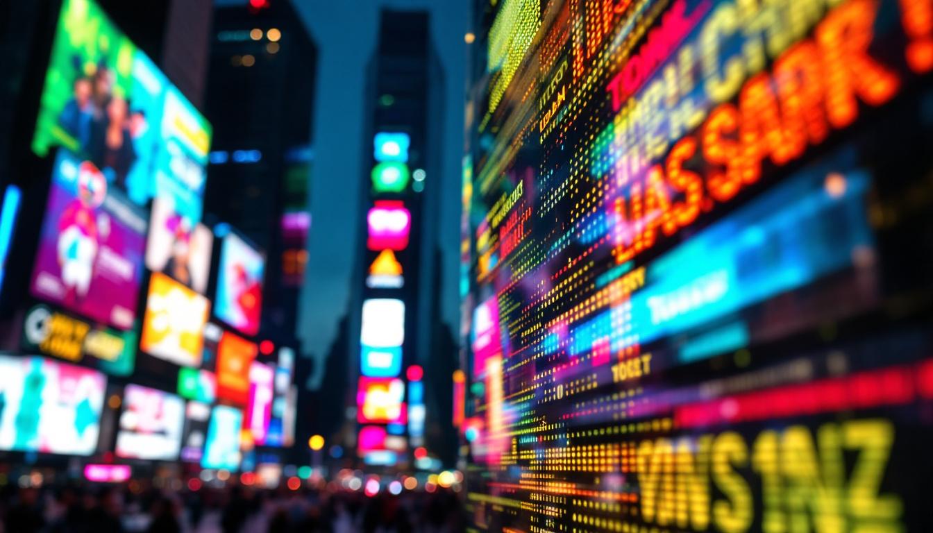 A photograph of capture a photograph of the vibrant led displays in times square