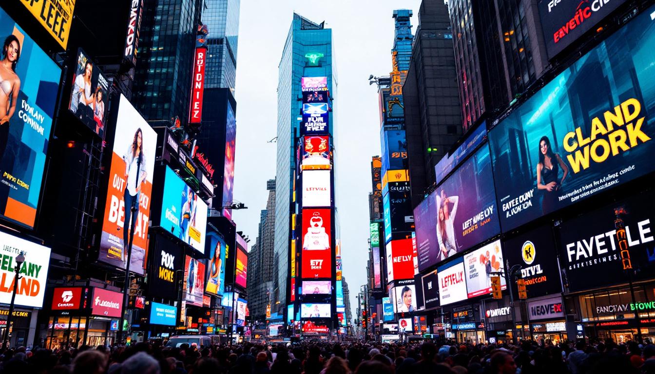 A photograph of capture a photograph of the vibrant led billboard in times square