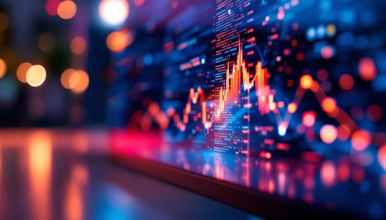 A photograph of a close-up of a vibrant led monitor displaying a high-contrast image