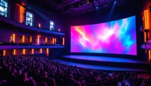 A photograph of capture a photograph of the world's biggest theatre screen