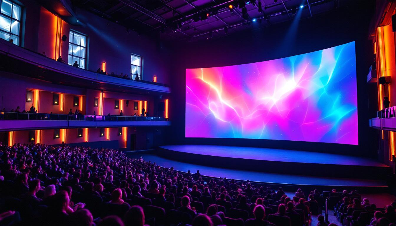 A photograph of capture a photograph of the world's biggest theatre screen