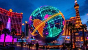 A photograph of capture a photograph of the sphere in las vegas