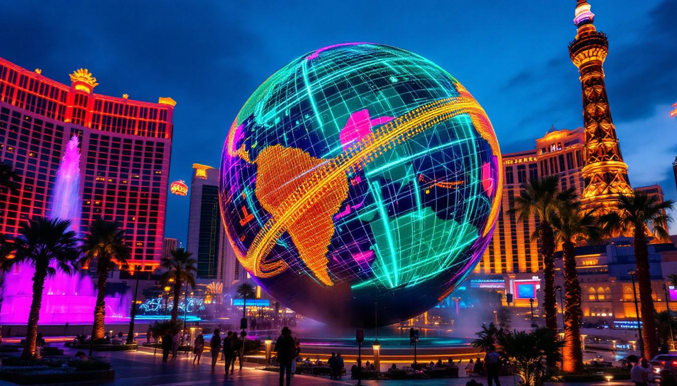 A photograph of capture a photograph of the sphere in las vegas