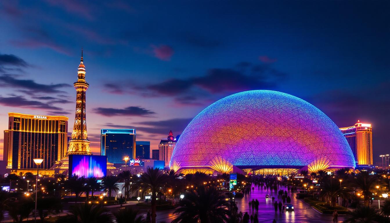A photograph of the stunning giant dome in las vegas