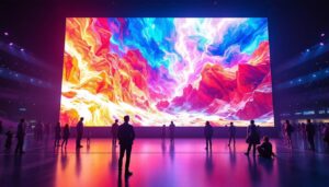 A photograph of capture a photograph of the largest led television screen in the world