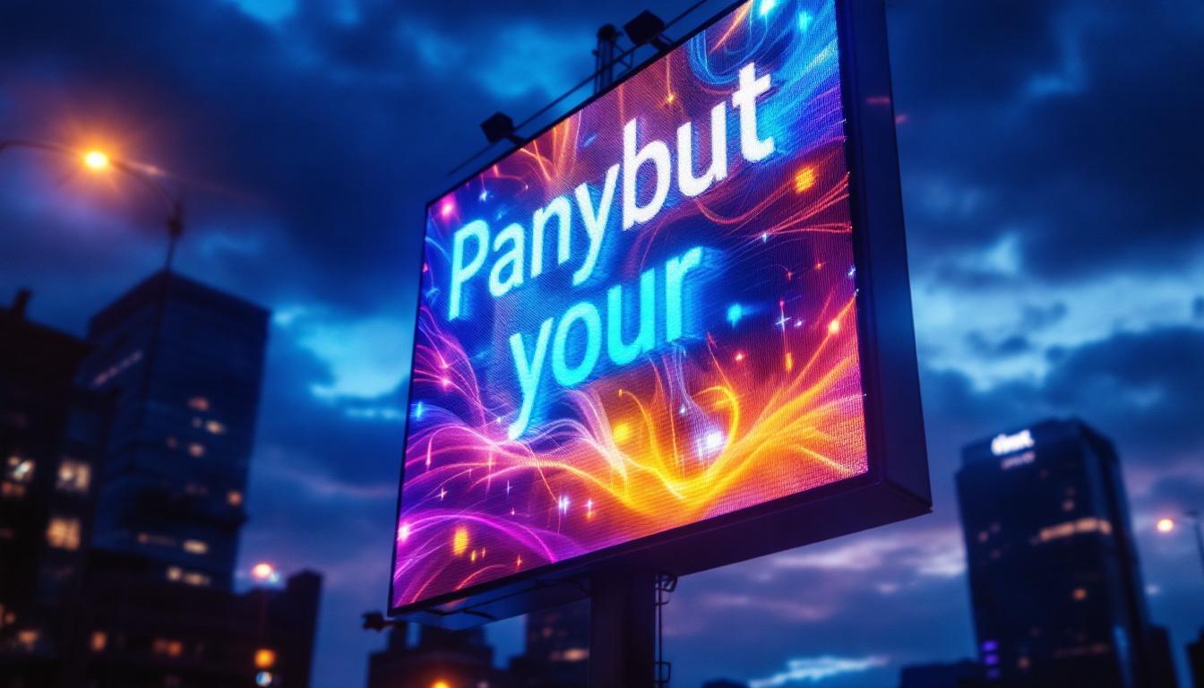A photograph of a vibrant led display showcasing dynamic graphics or text