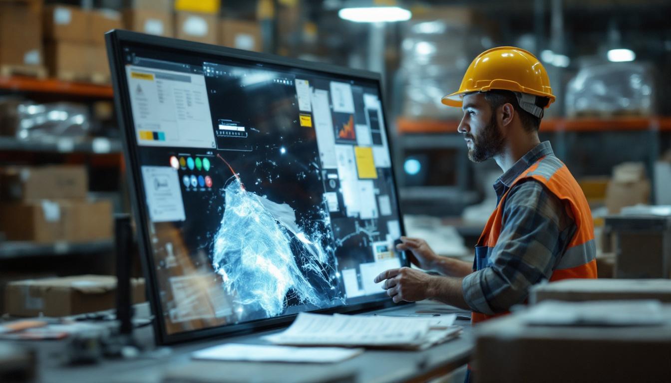 A photograph of a freight shipping environment