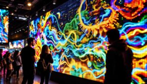 A photograph of capture a photograph of the vibrant led display at back in motion beaverton