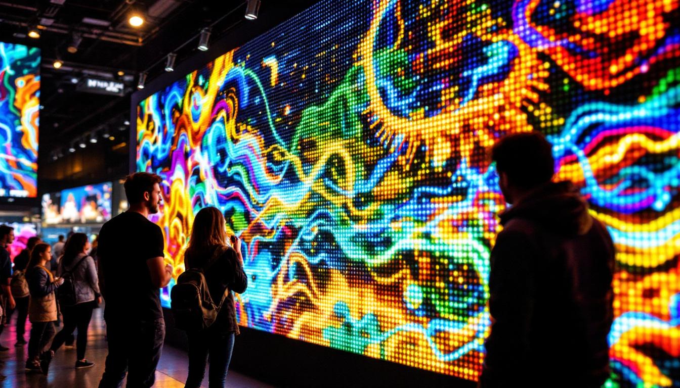 A photograph of capture a photograph of the vibrant led display at back in motion beaverton