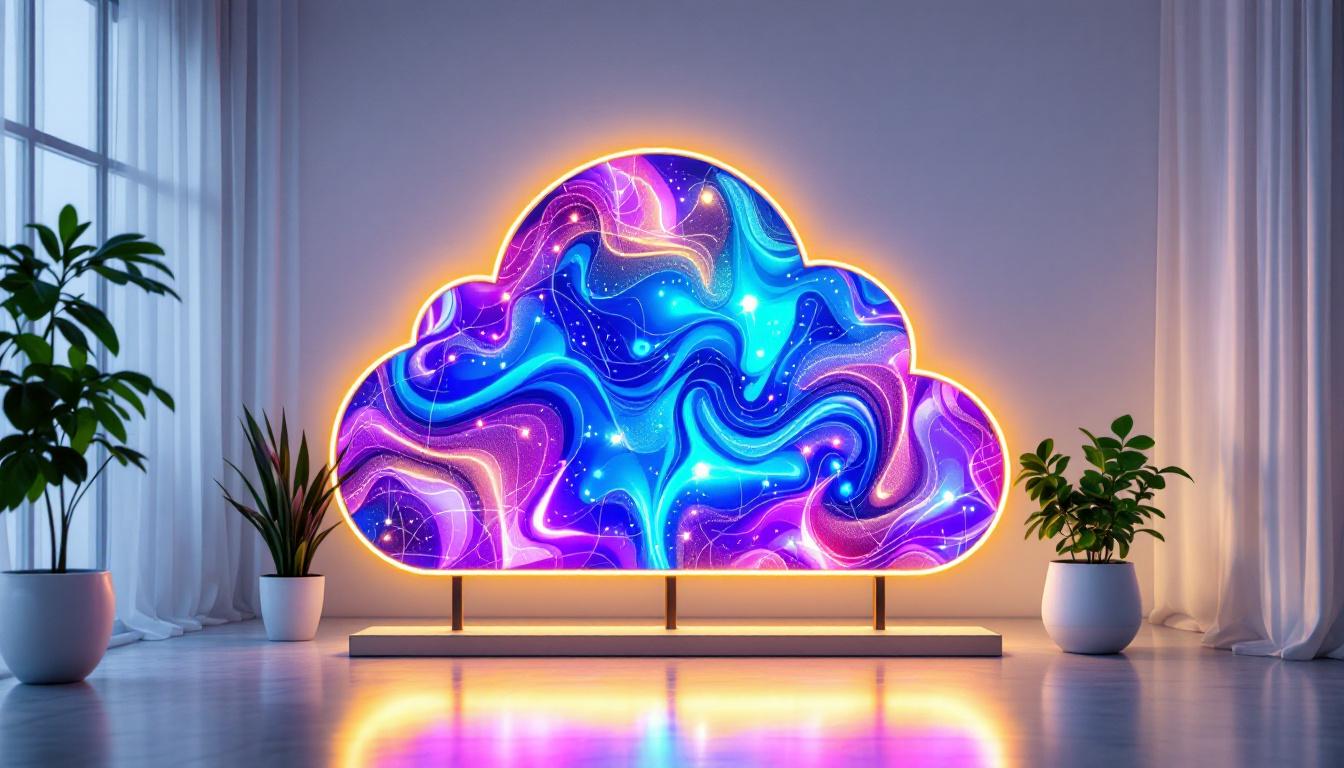 A photograph of a vibrant led display in a modern setting