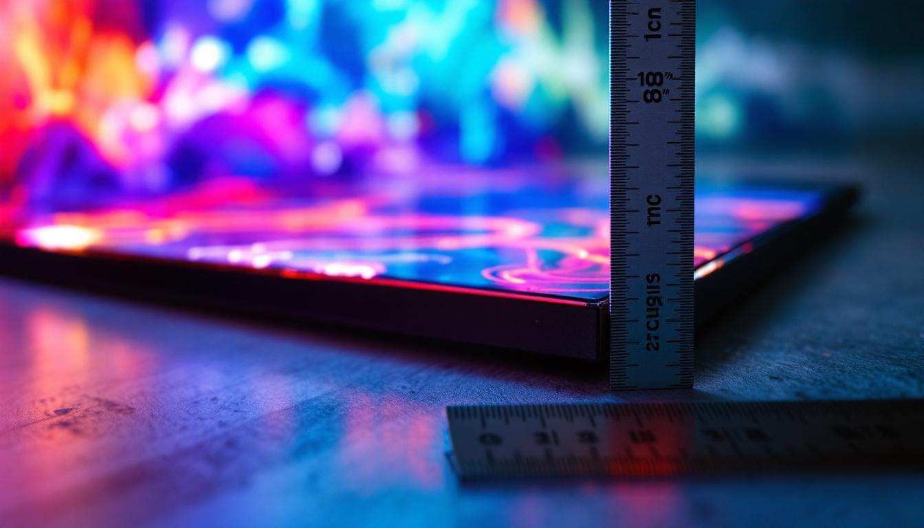 A photograph of a large led display screen showcasing vibrant visuals