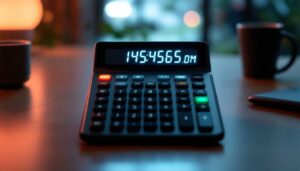 A photograph of capture a photograph of a large print calculator with a clear led display