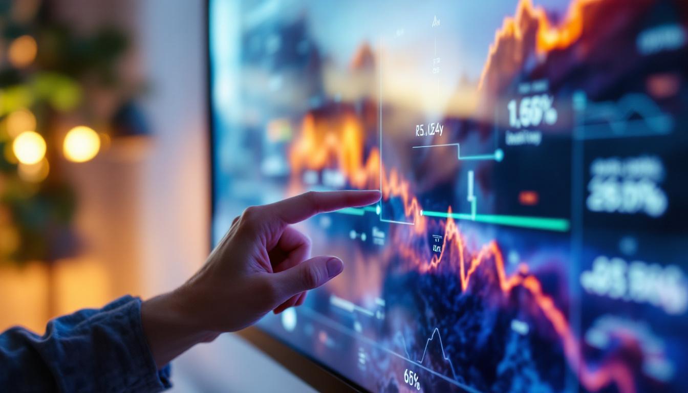 A photograph of a close-up of a user adjusting the display settings on a modern led screen
