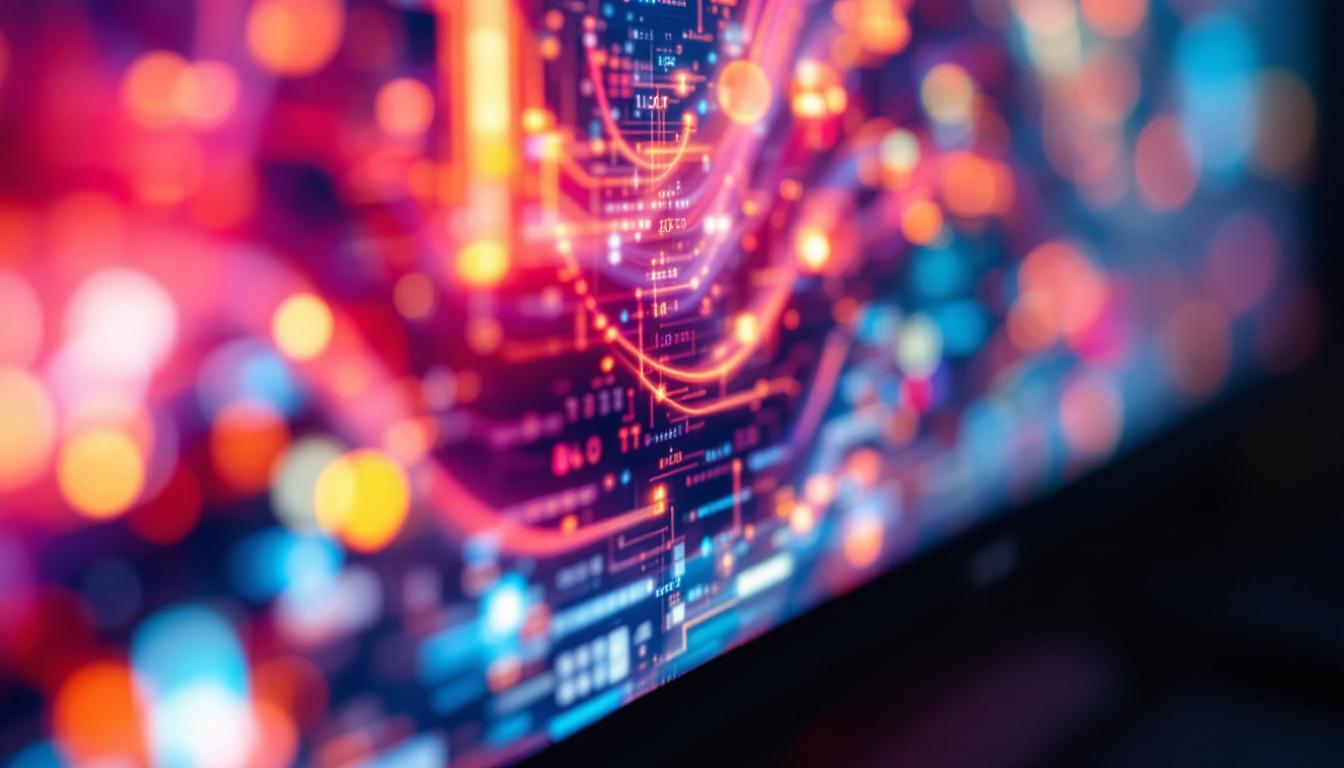 A photograph of a close-up view of a high-resolution led display showcasing vibrant colors and sharp details