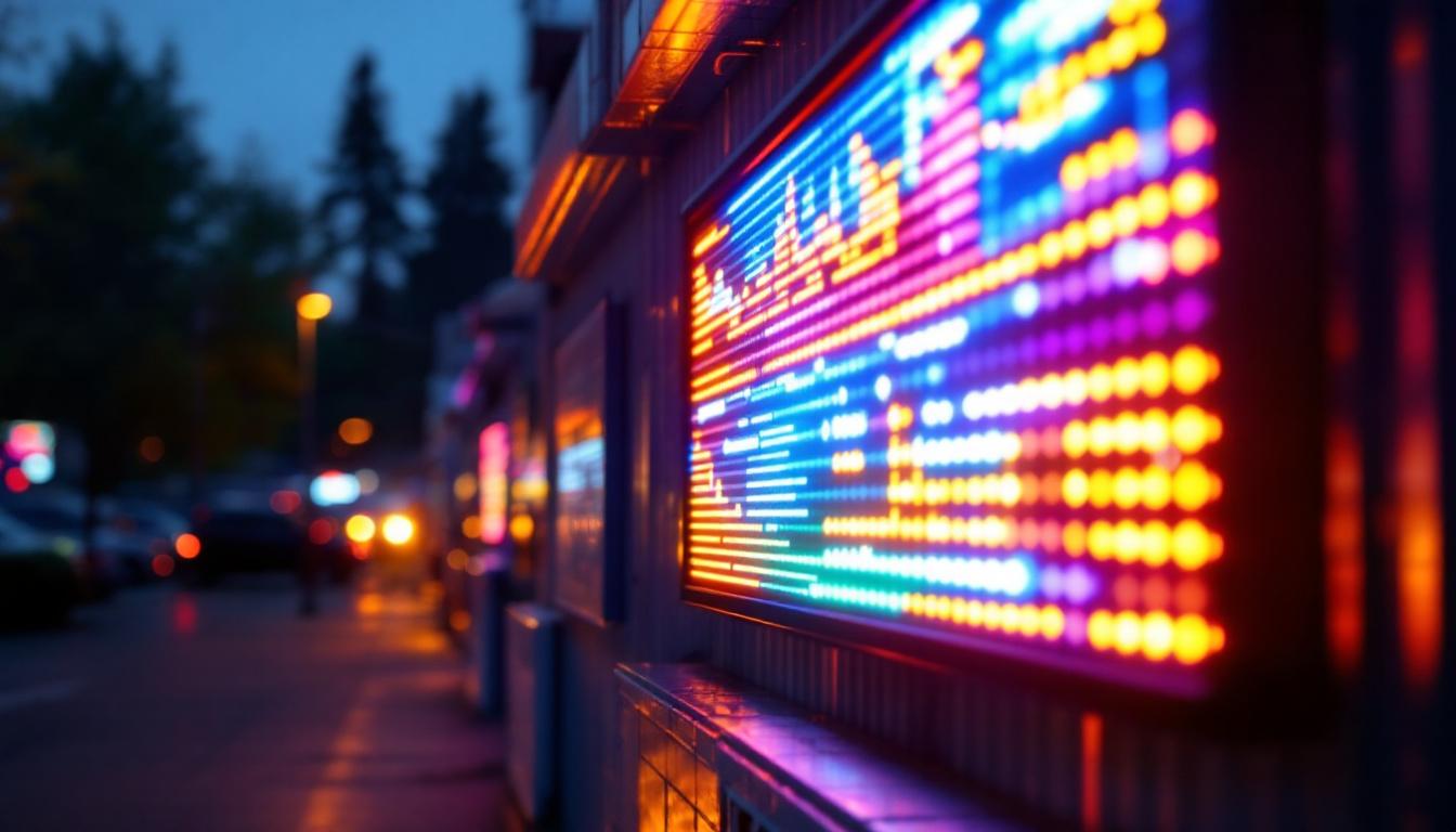 A photograph of capture a photograph of the illuminated led display at public storage hillsboro
