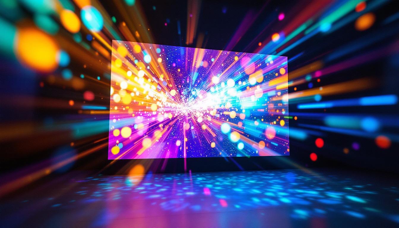 A photograph of a vibrant led projector display in action
