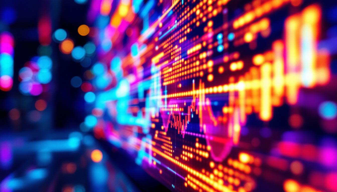 A photograph of a vibrant led display in action