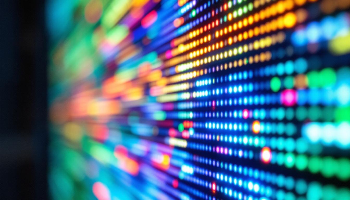 A photograph of capture a photograph of a vibrant led display in action