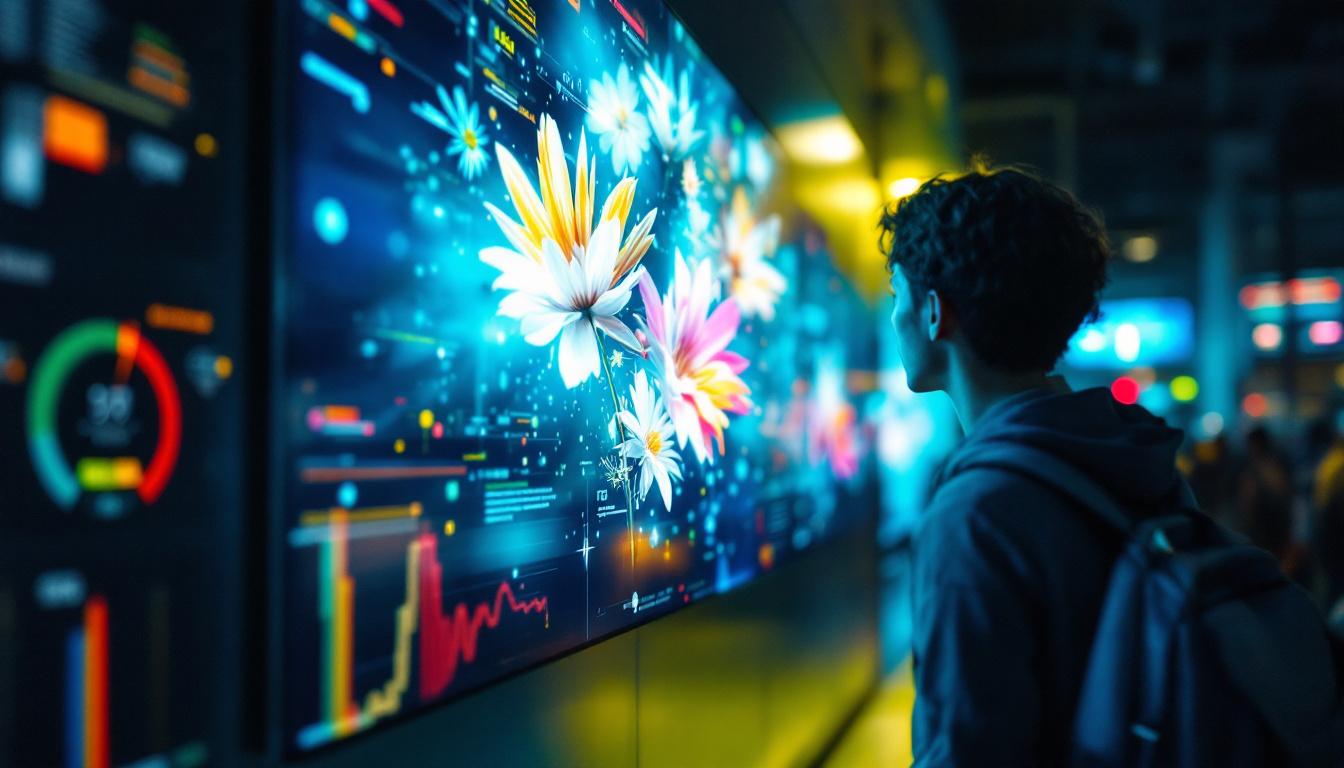 A photograph of a vibrant led display in action