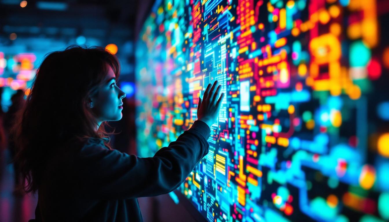 A photograph of capture a photograph of a vibrant led display in action