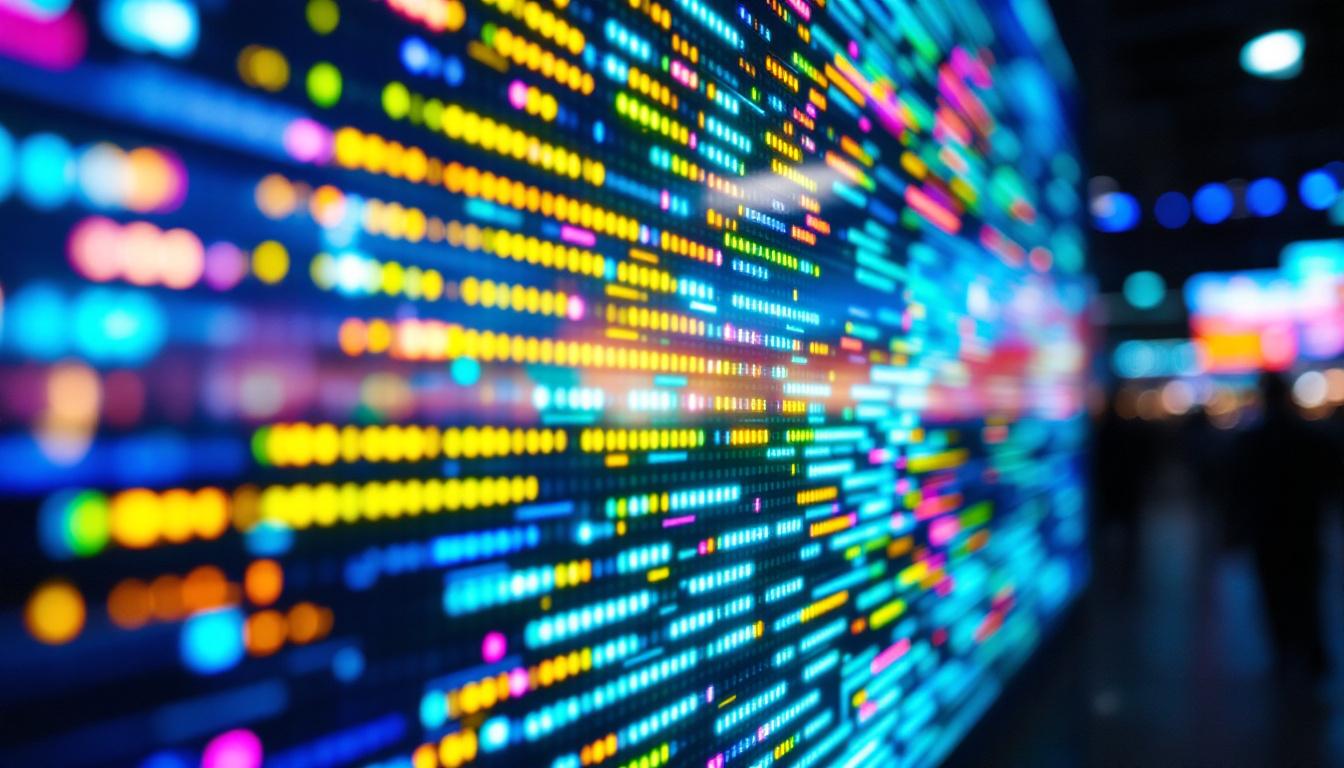 A photograph of a close-up shot of a modern led display in use