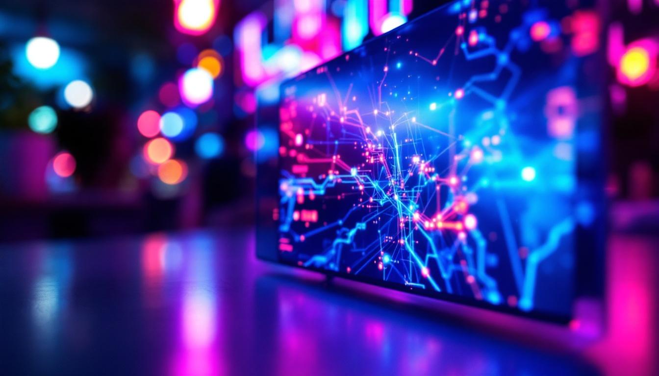 A photograph of capture a photograph of a close-up view of a 9-inch led display showcasing vibrant colors and clear visuals