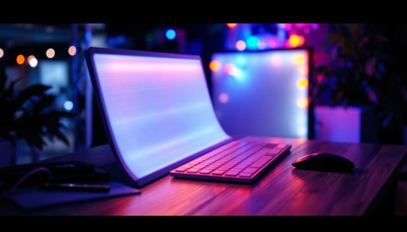 A photograph of capture a photograph of a flexible led light panel in use