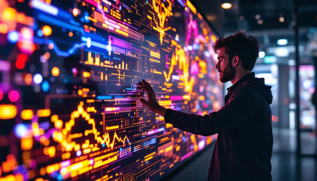 A photograph of a vibrant led display in action