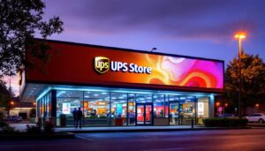 A photograph of capture a photograph of the ups store in beaverton