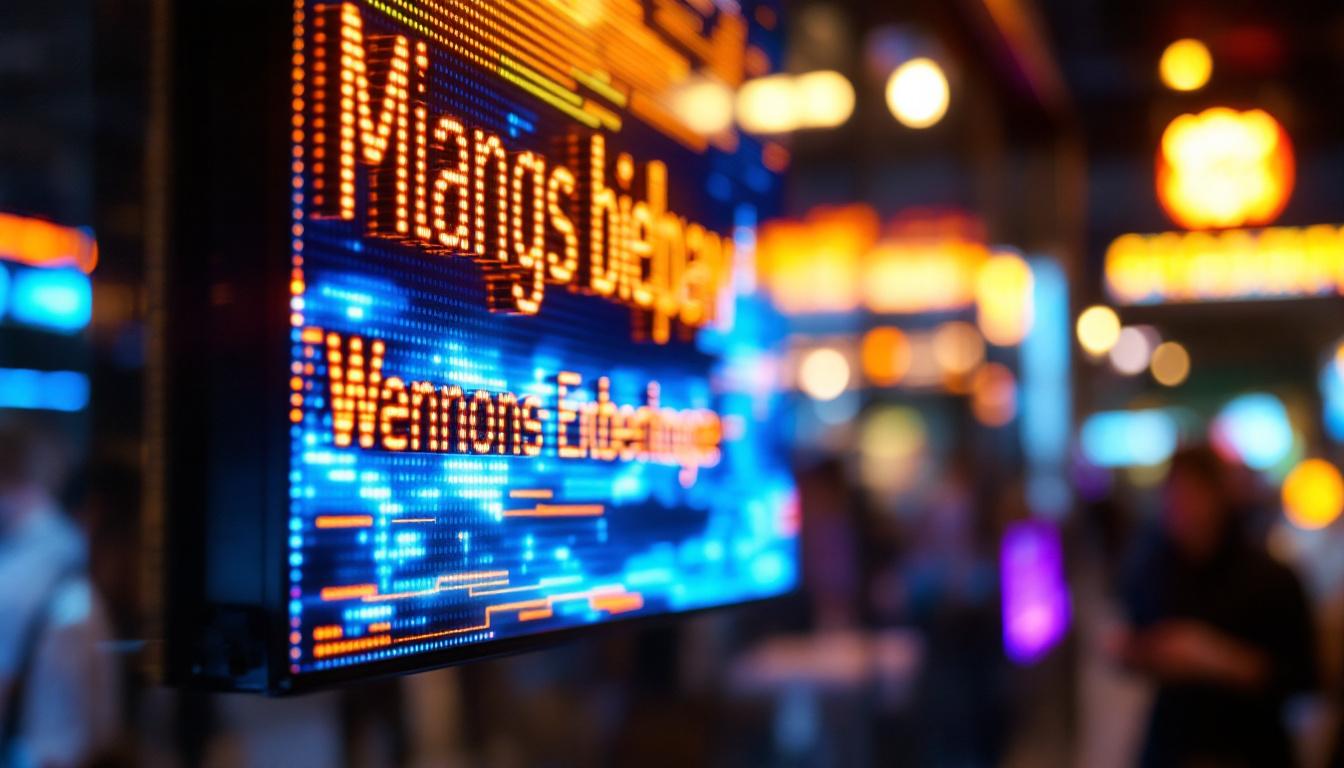 A photograph of a vibrant led display in use