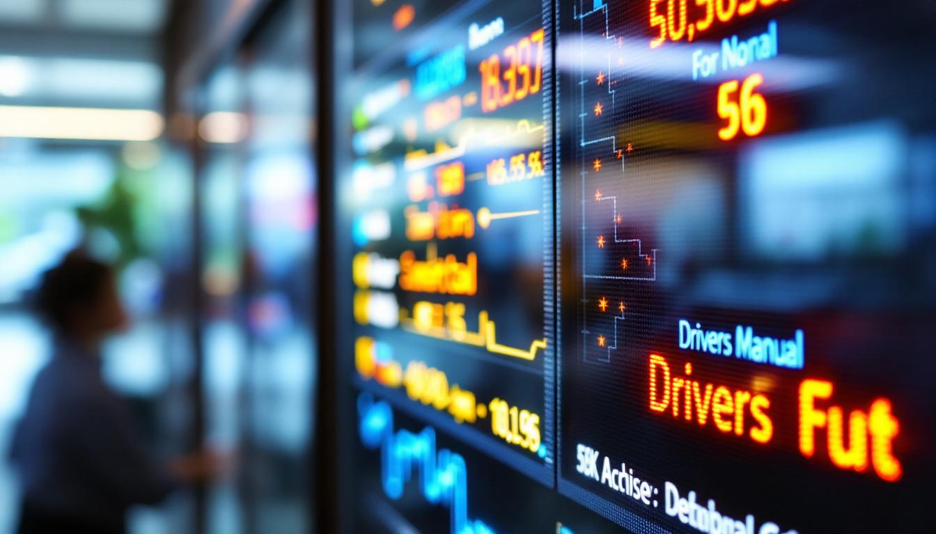 A photograph of a close-up shot of a modern led display board at a driving school or dmv