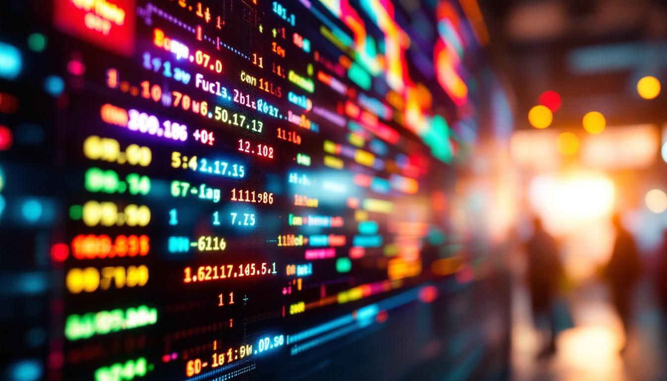 A photograph of a vibrant led display in a well-lit environment