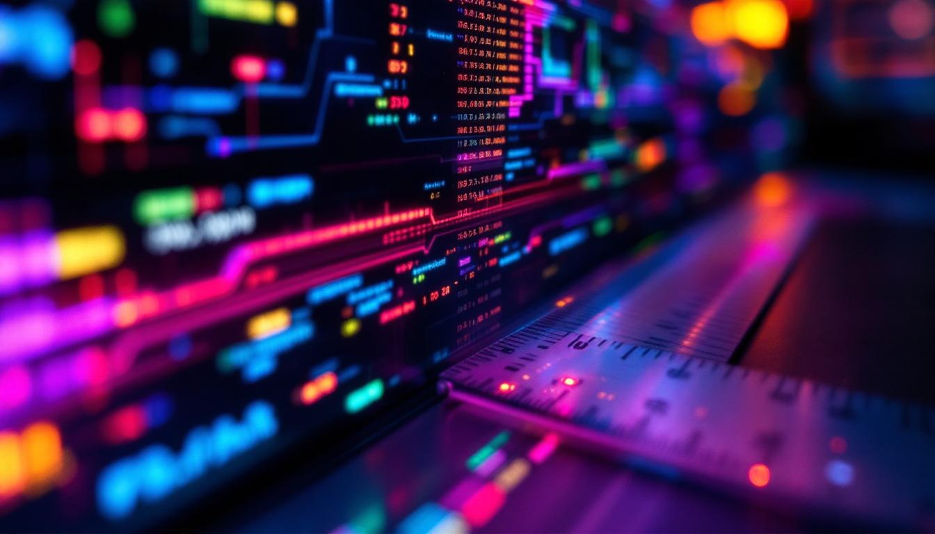A photograph of a close-up shot of an led display screen showcasing vibrant colors and detailed graphics