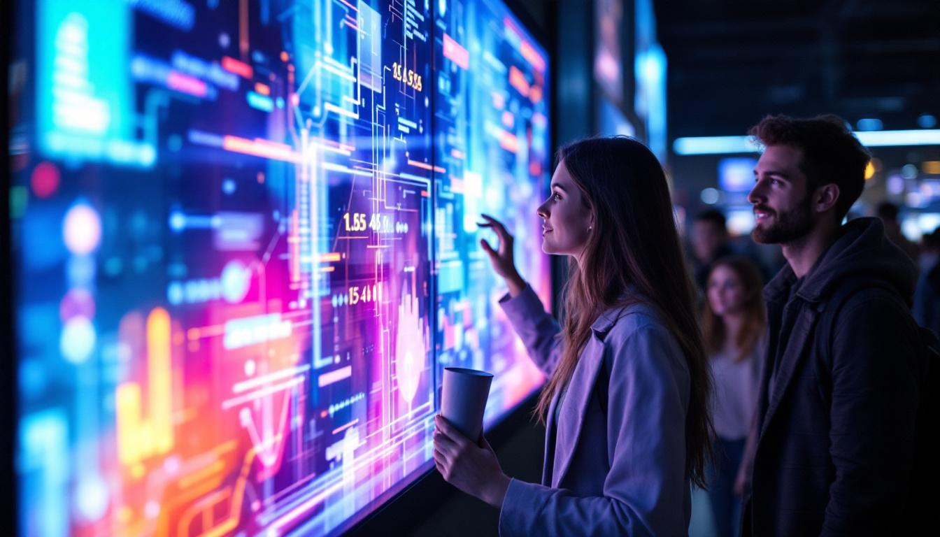 A photograph of a vibrant led display in use