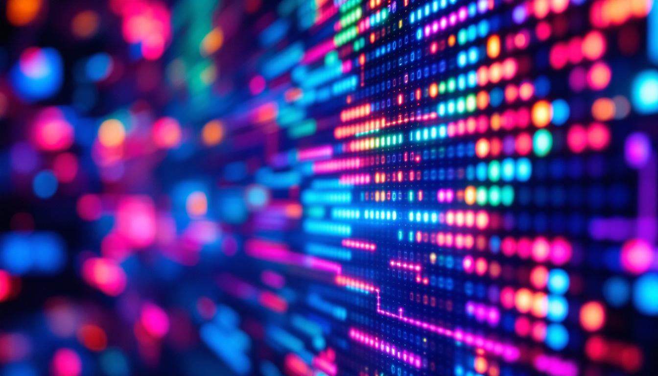 A photograph of a vibrant led display showcasing a dynamic youtube video in action