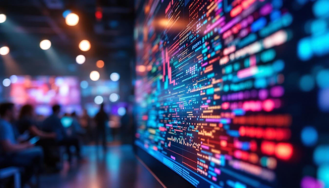 A photograph of a high-resolution led display in action