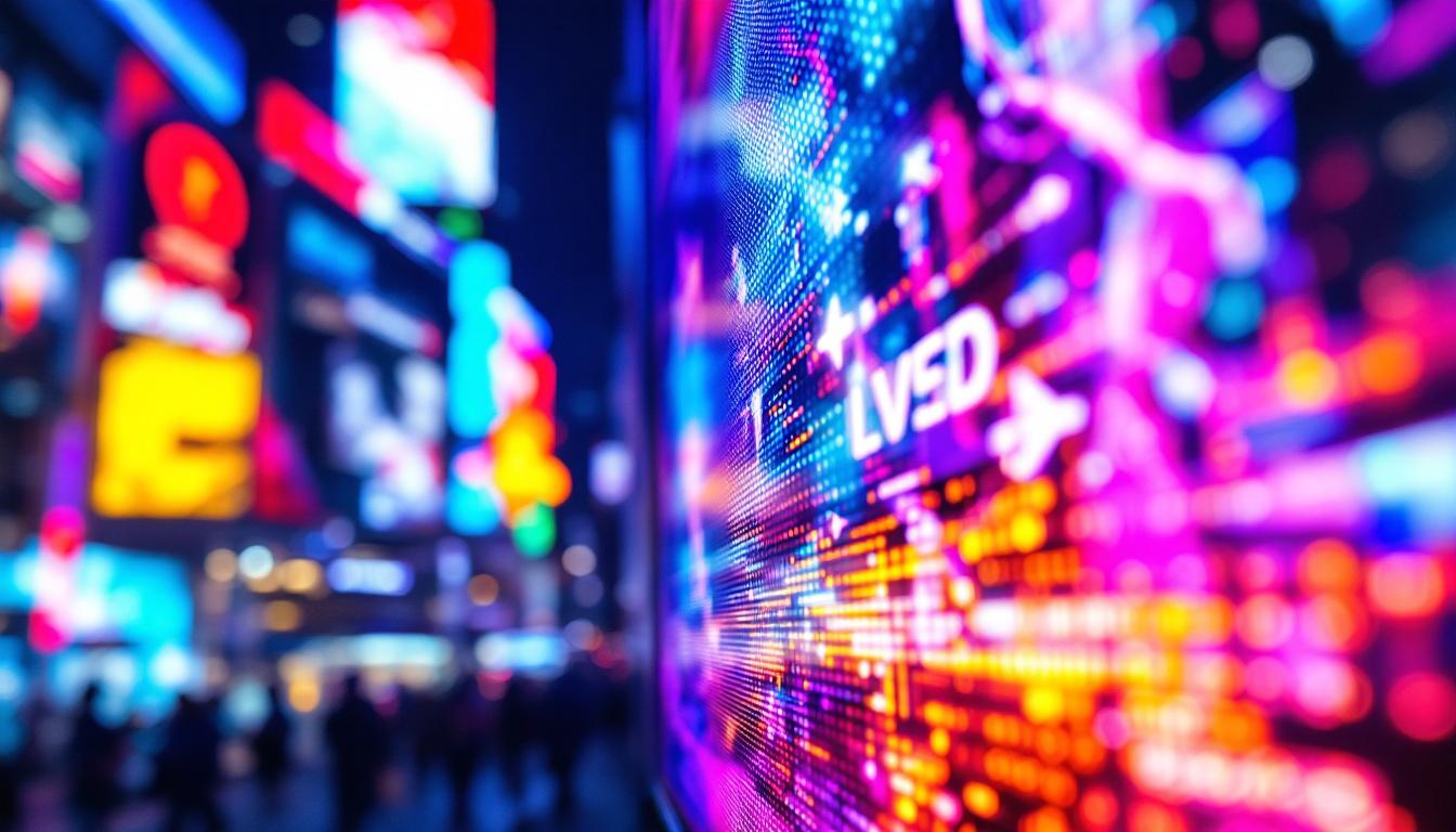 A photograph of a vibrant led display in use
